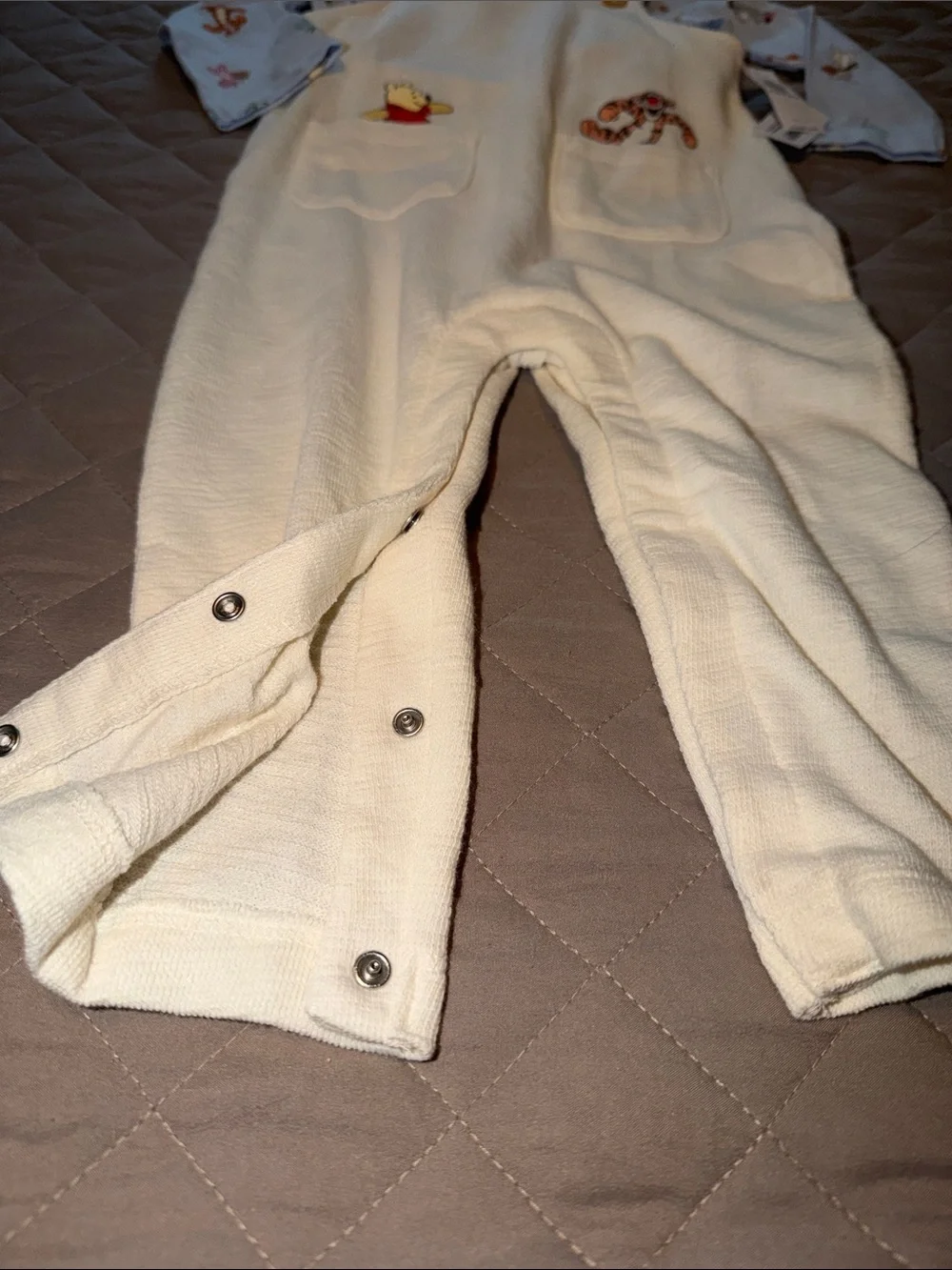 Old Navy Cream Winnie the Pooh & Tigger Overalls
